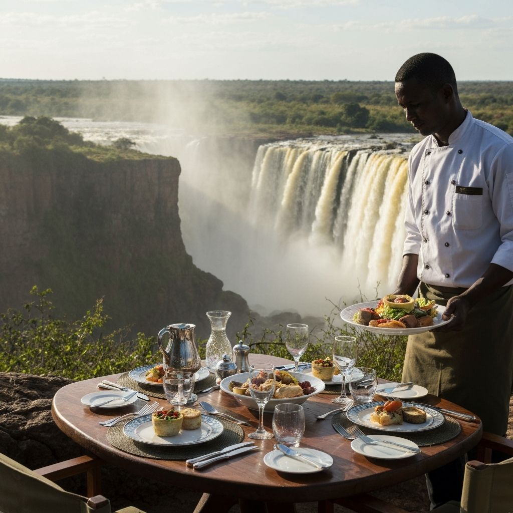 Brunch at Top of Murchison Waterfalls